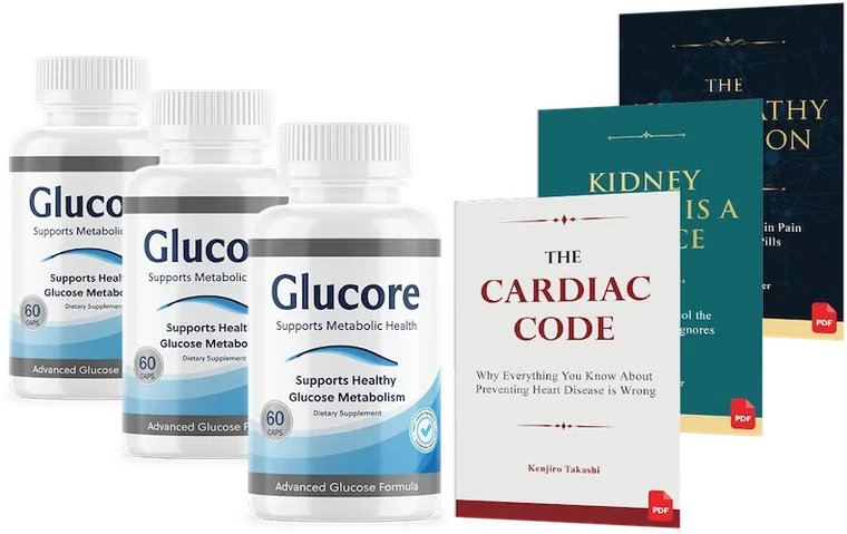 Glucore blood sugar support capsules three-bottle pack